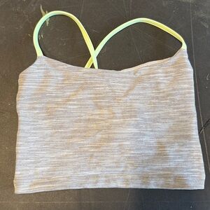 Gray Tank Top with Yellow Straps